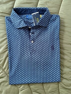 Polo Ralph Lauren ⛳️ Navy & Light Blue all over Golf Crest Pattern